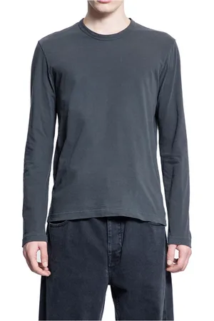 James Perse Tops, Heren, Grijs, L, Katoen, Carbon Pigment Crew Neck Long Sleeve