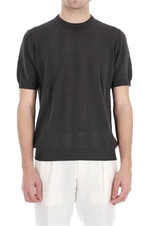 DRUMOHR Tops, Heren, Bruin, XL, Katoen, Bruine Katoenen Gebreide T-shirts en Polos