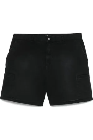 Represent Korte broeken, Heren, Zwart, L, Zwarte Shorts met Riem en Zakken