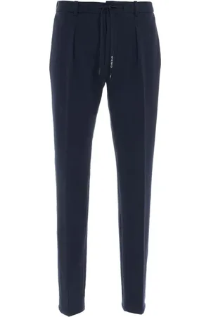 Circolo Broeken, Heren, Blauw, M, Katoen, Blauwe Chino Broek met Vouw