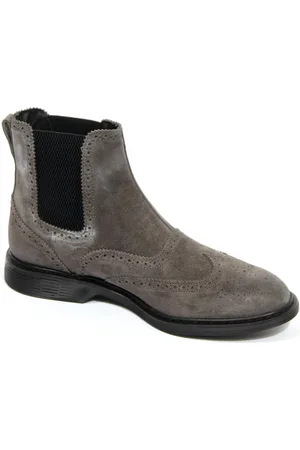 Hogan Schoenen, Heren, Grijs, 45 EU, Suede Chelsea Laarzen Grijs Memory Foam