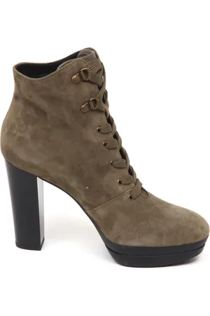 Hogan Schoenen, Dames, Groen, 36 1/2 EU, Groene enkellaars schoen gemaakt in Italië