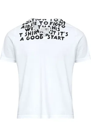Maison Margiela Tops, Heren, Wit, S, Witte V-hals T-shirts en Polos