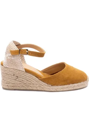 Castaner Schoenen, Dames, Bruin, 41 EU, Katoen, Iconische Carol Espadrille met Band Sluiting