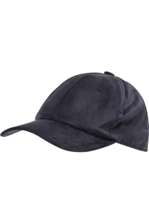 HERNO Accessoires, Dames, Blauw, ONE Size, Fluwelen pet met verstelbare sluiting