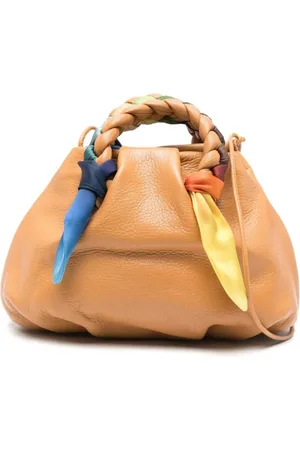 Hereu Tassen, Dames, Bruin, ONE Size, Gevlochten Schouderbanden Kameelbruine Tas
