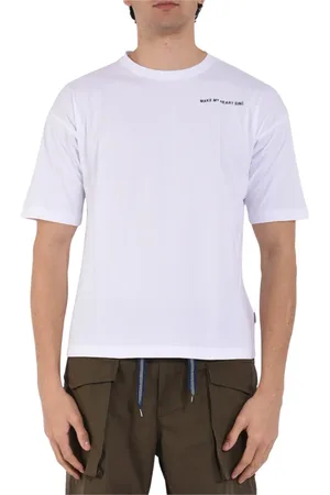 Aspesi Tops, Heren, Wit, L, Katoen, Jersey T-shirt met voorlogo print
