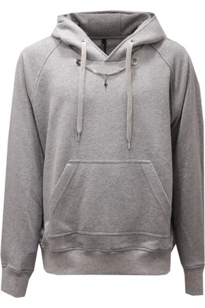 Neil Barrett Sweatshirts & Hoodies, Heren, Grijs, L, Grijze hoodie met afneembare ketting