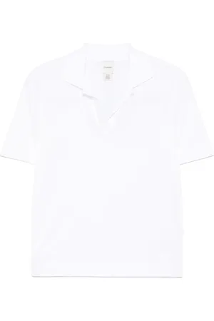 Calvin Klein Tops, Dames, Wit, S, Witte Polo Kraag Korte Mouw Sweater