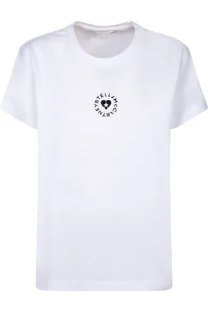 Stella McCartney Tops, Dames, Wit, M, Katoen, Wit T-shirt Chic Stijl