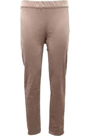 D.EXTERIOR Broeken, Dames, Grijs, L, Suède, Vegan Suede Broek met Elastische Taille