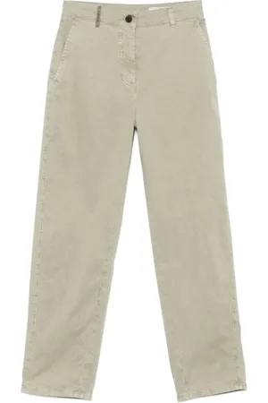PESERICO SIGN Jeans, Dames, Groen, M, Katoen, Tapered Broek