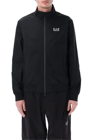 EA7 Jassen, Heren, Zwart, XL, Zwart Zip-Up Sweatshirt Core Identity
