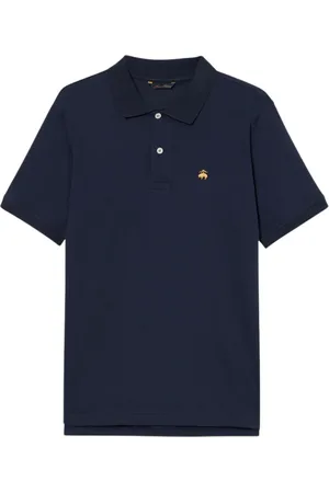 Brooks Brothers Tops, Heren, Blauw, S, Katoen, Katoenen Piqué Polo