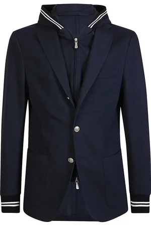 ELEVENTY Jassen, Heren, Blauw, 4Xl, Katoen, Katoenen Jas met Afneembare Harnas