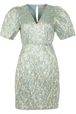 FREEBIRD Kleedjes, Dames, Blauw, XL, Groene Jurk Daantje-2