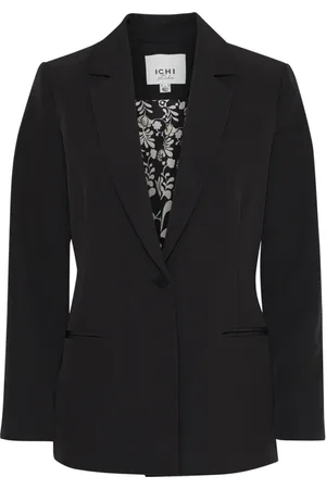 Ichi Jassen, Dames, Zwart, S, Polyester, Zwarte Elegant Blazer met Lange Mouwen