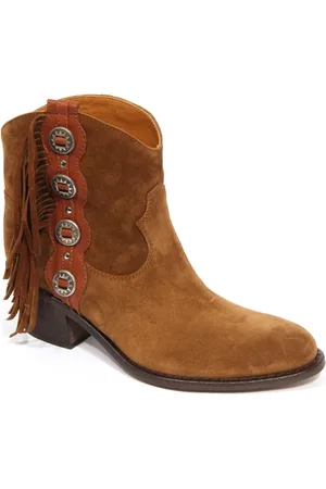 Via Roma Schoenen, Dames, Bruin, 39 EU, Suède, Suède Franje Laarzen Made in Italy
