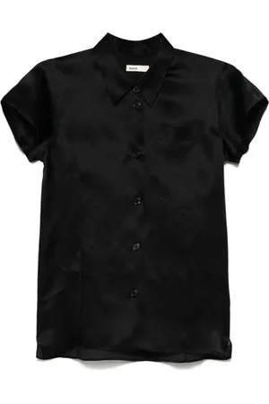Khaite Blouses & Shirts, Dames, Zwart, L, Zwarte Button-Up Overhemd Klassieke Stijl