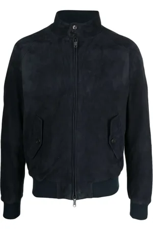 Baracuta Jassen, Heren, Blauw, XS, Leer, Blauw Leren Jas Herenmode