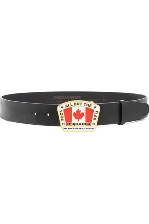 Dsquared2 Accessoires, Heren, Zwart, 95 CM, Vlag Riem met Gesp Sluiting