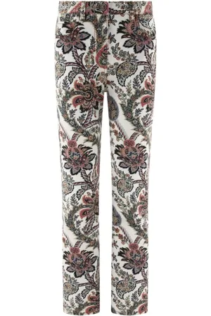 Etro Broeken, Dames, Veelkleurig, W27, Denim, Denim broek met paisleyprint