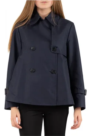 Max Mara Jassen, Dames, Blauw, S, Waterdichte Jas voor avonturen