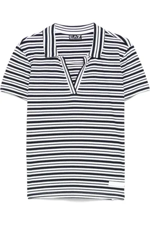 EA7 Tops, Dames, Zwart, XL, Zwarte T-shirts en Polos met V-hals