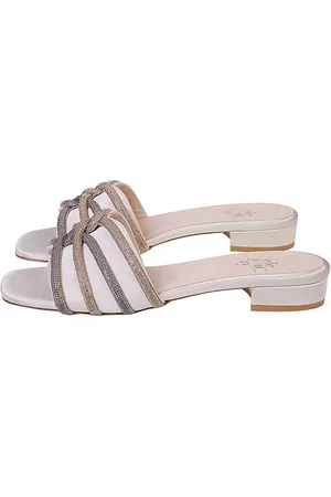 ELEVENTY Schoenen, Dames, , 39 EU, Satijn, Gekruiste Strass Satijnen Sandalen