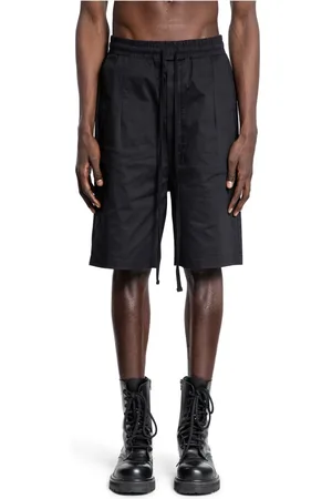 THOM KROM Korte broeken, Heren, Zwart, S, Katoen, Zwarte Canvas Elastische Taille Shorts