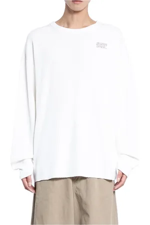 KAPITAL Tops, Heren, Wit, M, Wafel Jersey Lange Mouw Tee