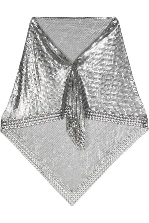 Paco rabanne Accessoires, Dames, Grijs, ONE Size, Metallic Finish Sjaal
