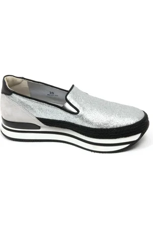 Hogan Schoenen, Dames, Grijs, 40 EU, Stijlvolle mocassino schoenen in zwart