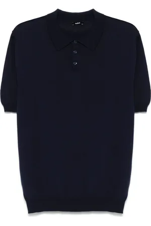 add Tops, Heren, Blauw, L, Navy Gebreid Polo Shirt