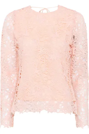 Bruuns Bazaar Blouses & Shirts, Dames, Oranje, M, Polyester, Vrouwelijke Blouse met Kantdetail