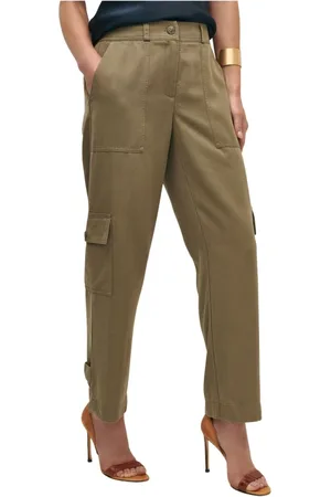 Brooks Brothers Broeken, Dames, Groen, XS, Vracht Nut Broek