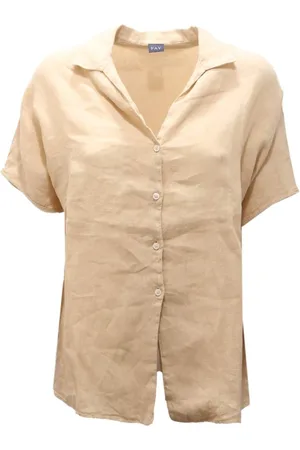 FAY Blouses & Shirts, Dames, , M, Linnen, Linnen Shirt Korte Mouw