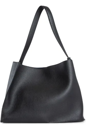 STUDIO NICHOLSON Tassen, Dames, Zwart, ONE Size, Leer, Zwarte leren tote tas met logo