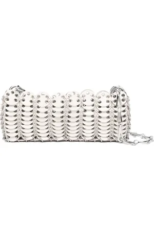 Paco rabanne Tassen, Dames, , ONE Size, Witte Ketting Schoudertas