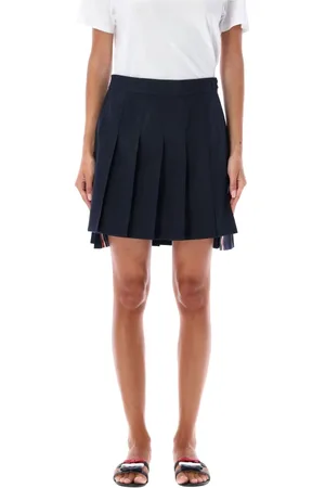 Thom Browne Rokken, Dames, Blauw, S, Geplooide Mini Rok