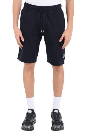C.P. Company Korte broeken, Heren, Blauw, S, Katoen, Cargo Bermuda shorts in felpa