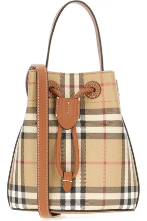 Burberry Tassen, Dames, , ONE Size, Katoen, Check Mini Bucket Bag