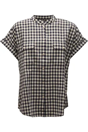 Woolrich Blouses & Shirts, Dames, Veelkleurig, M, Blauw Buffalo Geruite Blouse