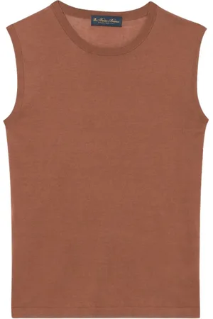 Brooks Brothers Tops, Dames, Bruin, XL, Katoen, Zijden Blend Top