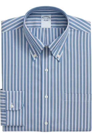 Brooks Brothers Overhemden, Heren, Blauw, S, Katoen, Regular Fit Non-Iron Pinpoint Button Down Overhemd