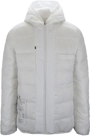 save the duck Jassen, Heren, Wit, M, Polyester, Omkeerbare heren gewatteerde jas met capuchon