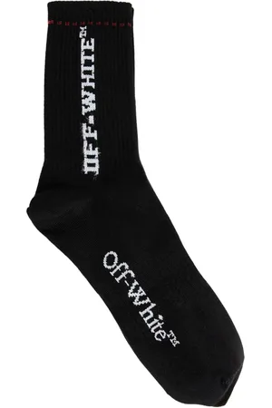 OFF-WHITE Ondergoed, Heren, Zwart, L, Zwart Wit Industriële Mid Socks