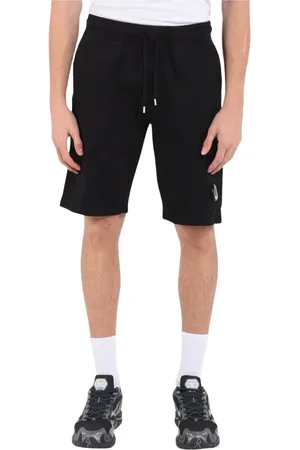 C.P. Company Korte broeken, Heren, Zwart, L, Katoen, Cargo Bermuda shorts in felpa