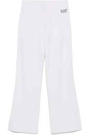 EA7 Broeken, Dames, Wit, L, Witte elastische tailleband broek