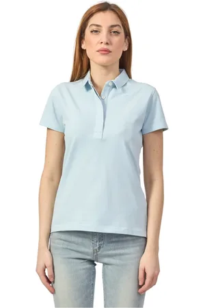 K-Way Tops, Dames, Blauw, M, Lichtblauwe Polo T-shirts en Polos